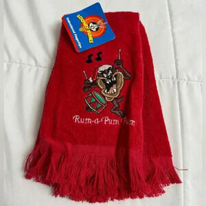 Vintage 2001 Tasmanian Devil Christmas Hand Towels NWT Cartoon Network Looney